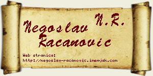 Negoslav Račanović vizit kartica